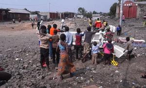 Niños reunidos en Goma, en el este de la República Democrática del Congo.