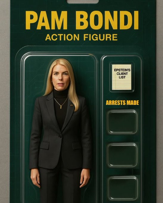 Pam Bondi action figure.