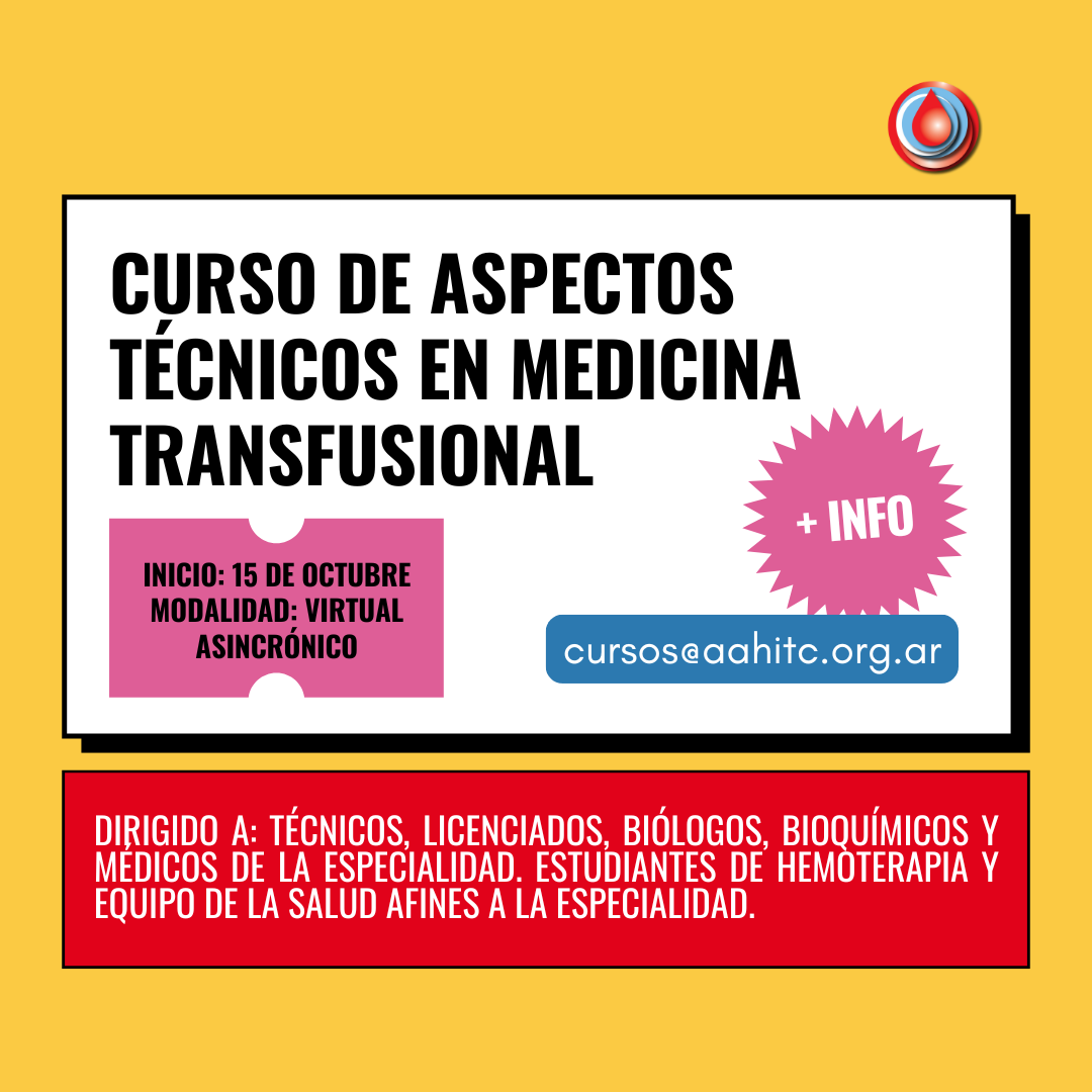 curso de aspectos técnicos en medicina tranfusional