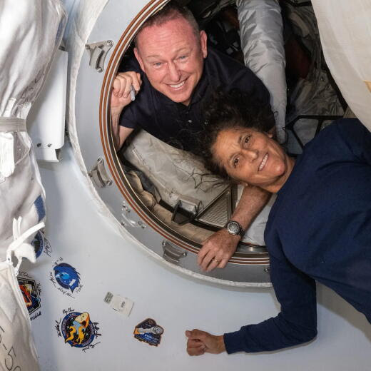 epa11563518 A handout picture made available by the National Aeronautics and Space Administration (NASA) on 24 August 2024 shows NASA's Boeing Crew Flight Test astronauts (from top) Butch Wilmore and Suni Williams posing for a portrait inside the vestibule between the forward port on the International Space Station's Harmony module and Boeing's Starliner spacecraft on 13 June 2024. NASA announced on 24 August that it will return Boeing's Starliner to Earth without astronauts Butch Wilmore and Suni Williams aboard the spacecraft. The Starliner is expected to depart from the space station and make a 'controlled autonomous re-entry and landing' in early September. The agency said the uncrewed return will allow it and Boeing to continue gathering testing data on Starliner during its upcoming flight home. Wilmore and Williams flew to the ISS in June aboard NASA's Boeing Crew Flight Test. The two astronauts will continue their work as part of the Expedition 71/72 crew through February 2025 and fly home aboard a Dragon spacecraft with two other crew members assigned to the agency's SpaceX Crew-9 mission, NASA added. EPA/NASA HANDOUT HANDOUT EDITORIAL USE ONLY/NO SALES