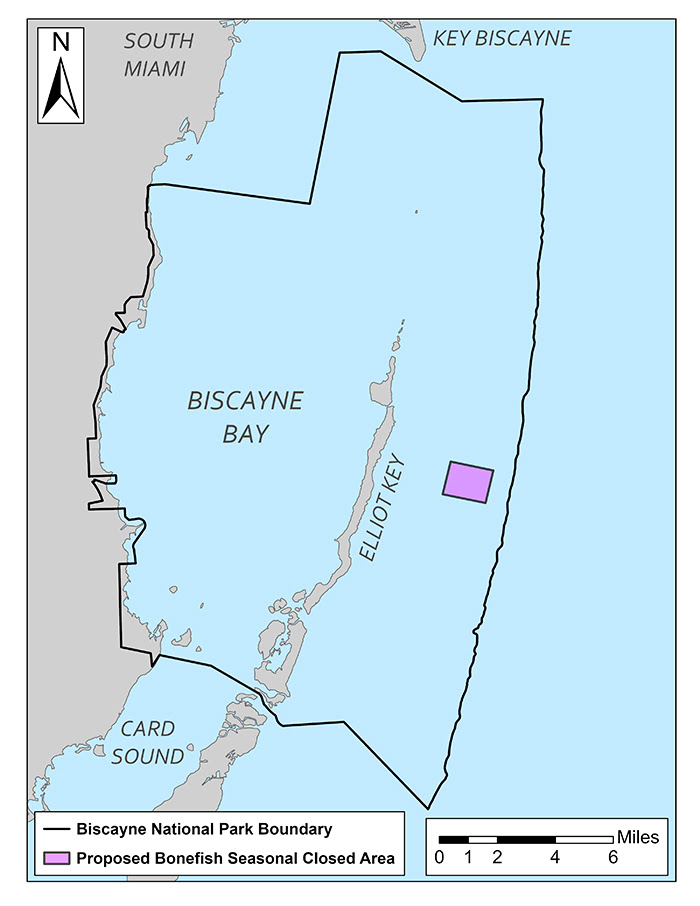 map of biscayne bay showing proposed bonefish seasonal closed area