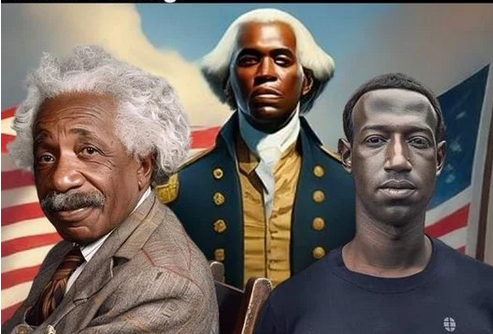 AI Images showing historic figures as black men.