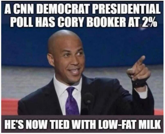 Corey Booker ridiculed for low approval ranking.