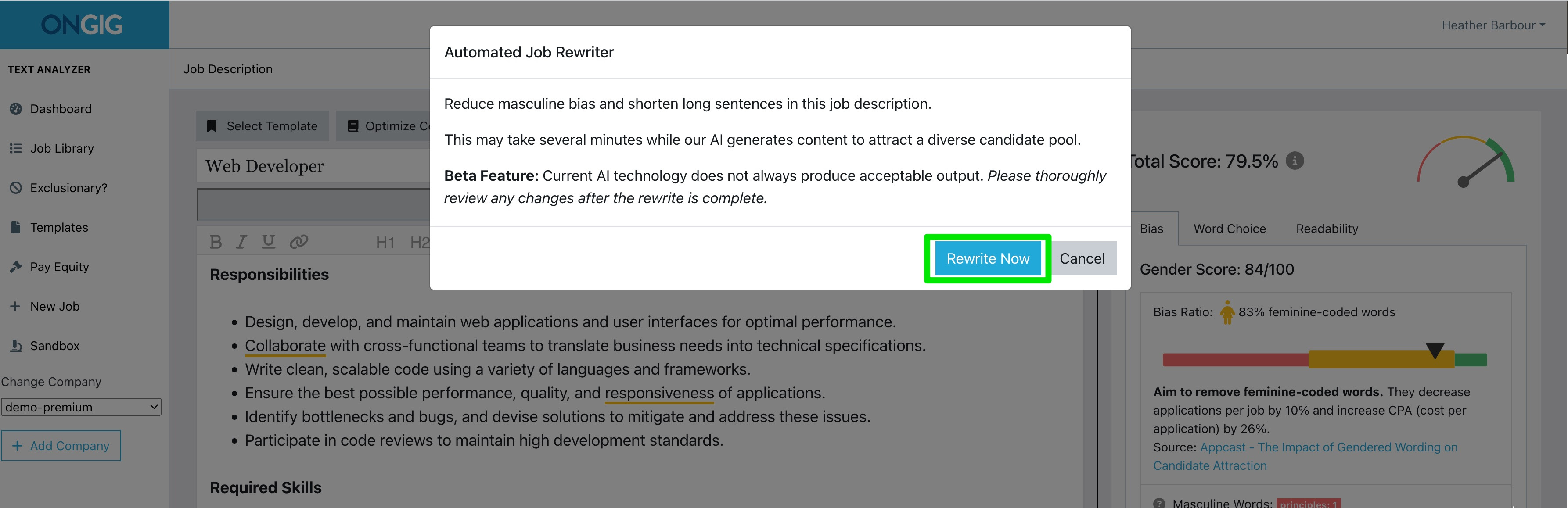 automated job description builder rewrite now