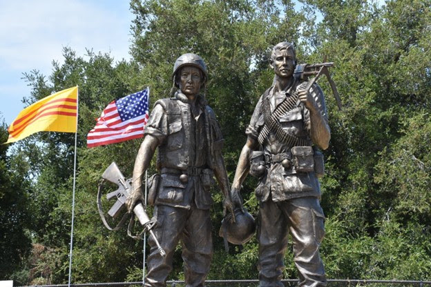 Image of the The newly unveiled Thank You, America Monument in San Jose