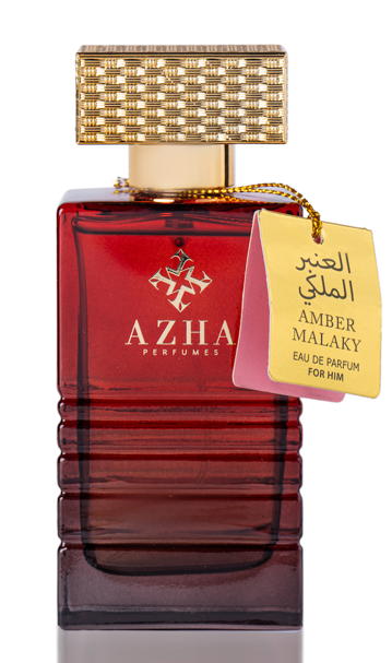 A bottle of perfume with a tagDescription automatically generated