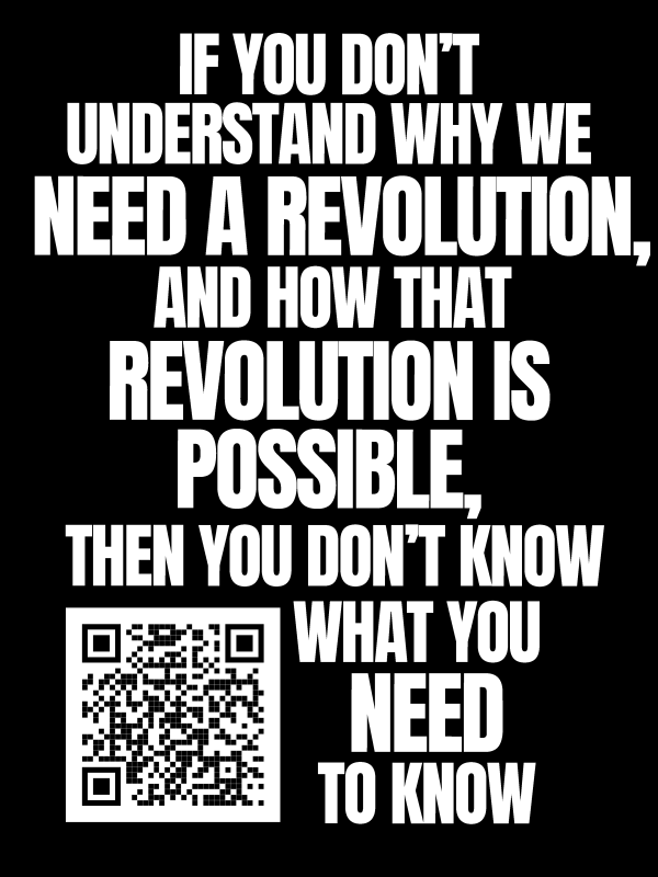 If you don't understand why we need a revolution and how that revolution is possible then you don't know what you need to know