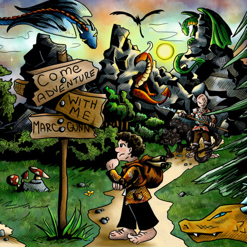 Album cover of Come Adventure With Me with dragons and orcs