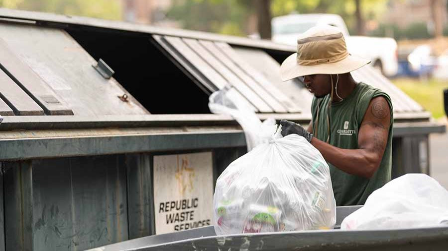 Picture of recycling crew member