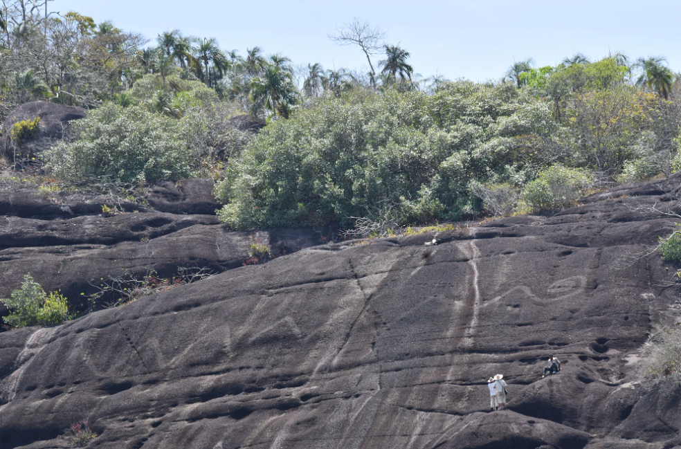 Giant rock art along the Orinoco River