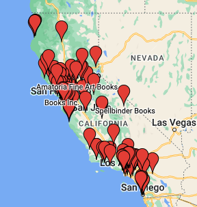 California Map of CALIBA bookstores