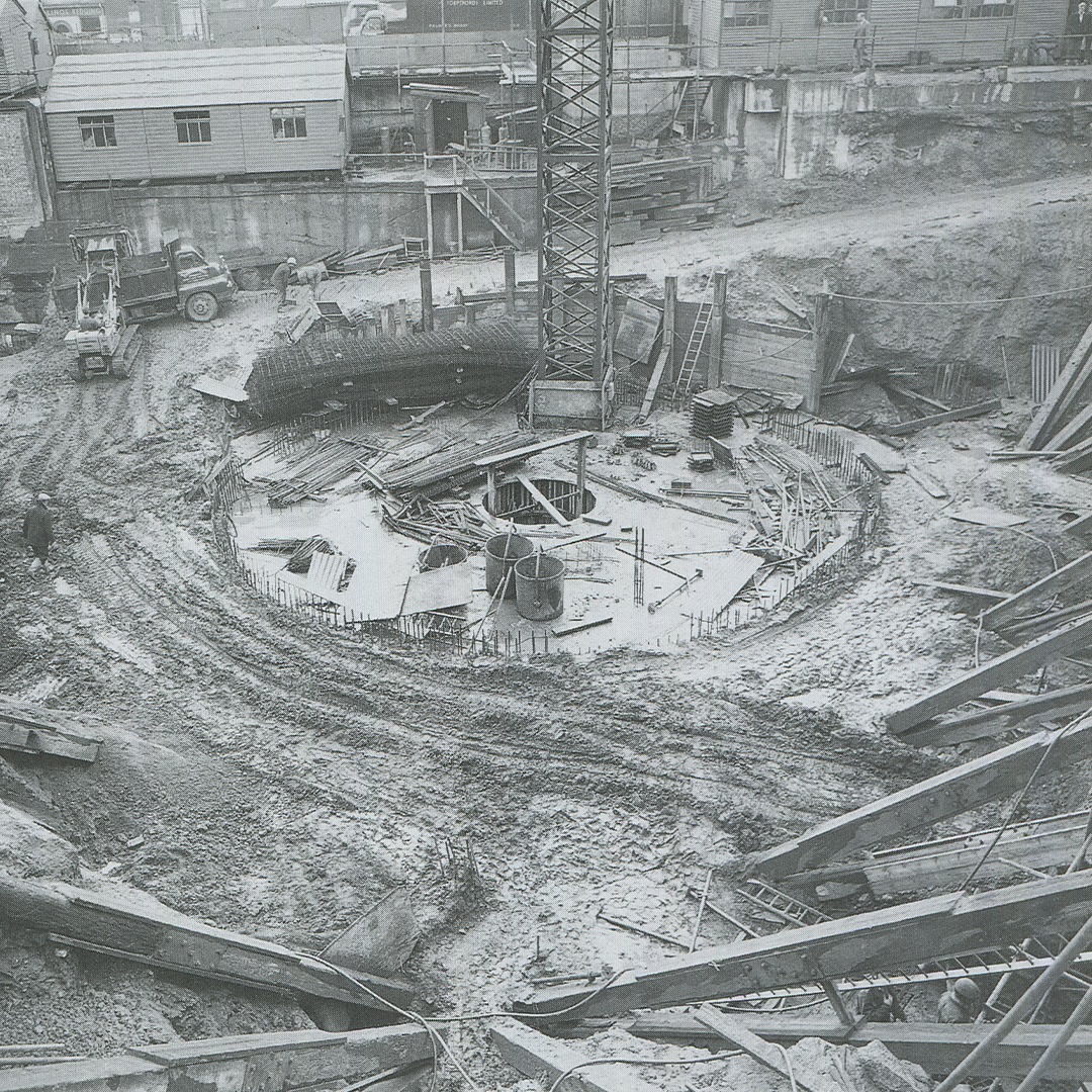 The foundations of the Rotunda getting built on 25th October 1961