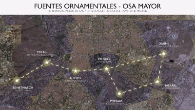 Las estrellas del escudo de Madrid llegarán a siete fuentes de la ciudad recreando la trayectoria de la Osa Mayor