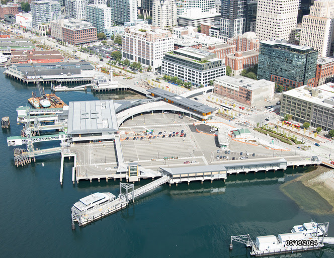 Aerial view of Seattle's Colman Dock looking north dated Sept. 16, 2024