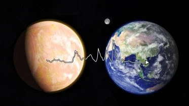 Ancient Earth Juxtaposed With Modern Earth