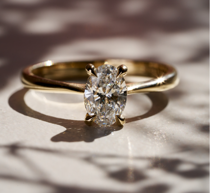 Moonlight Oval Diamond Engagement Ring