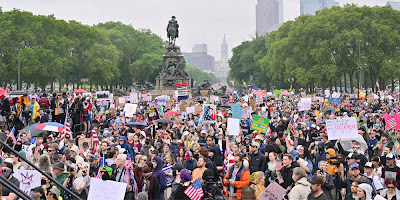 large crowd shot in Philadelphia