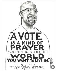 Trudy Goodman - Thank you Reverend Raphael Warnock and Rick Frausto — I  love this: a vote is a prayer. Vote, please, for the person closest to your  vision of the world