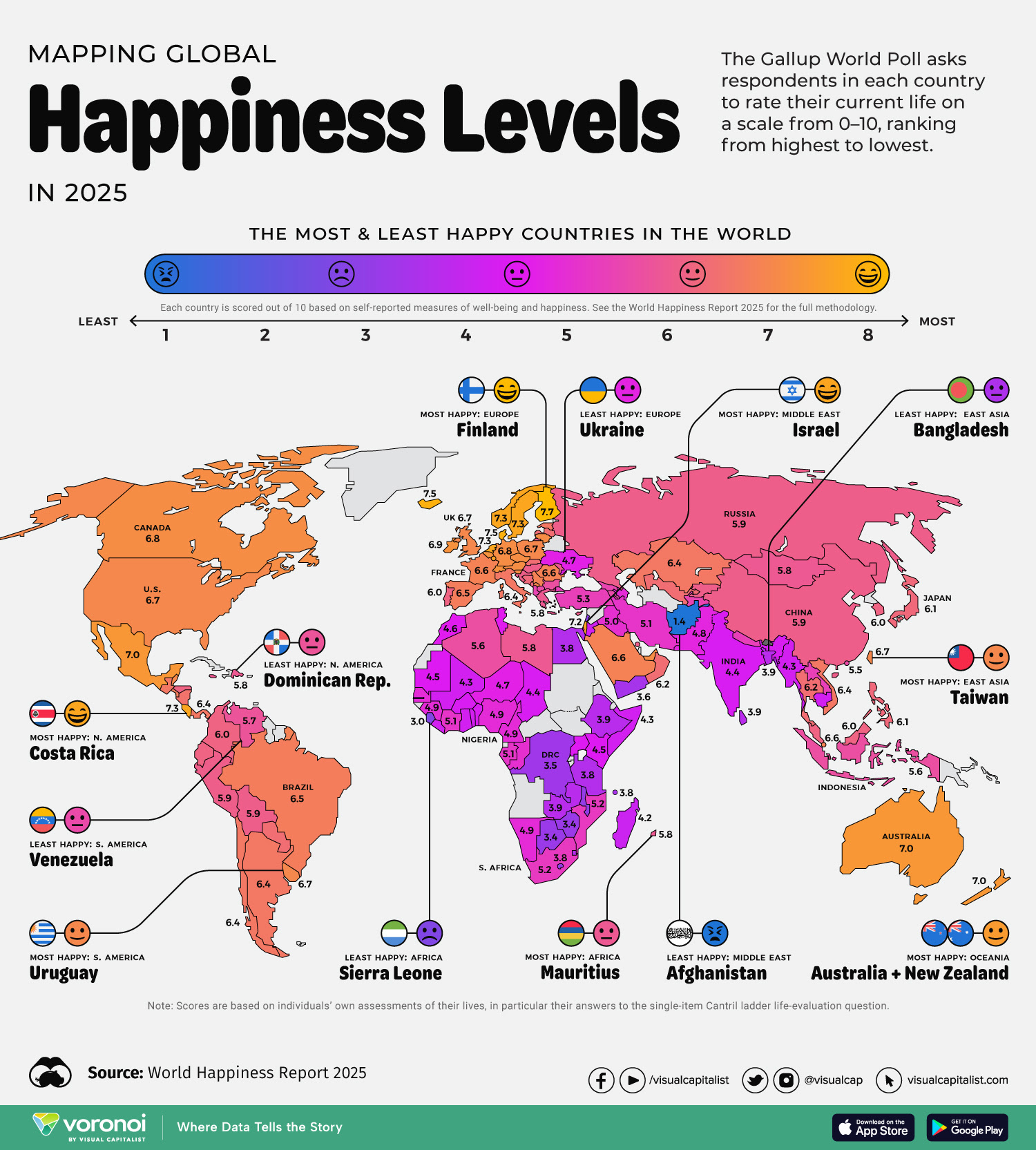 Países más felices del mundo