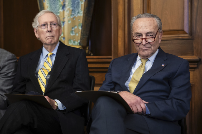 Senate Minority Leader Mitch McConnell and Senate Majority Leader Chuck Schumer are seen at the U.S. Capitol on Dec. 12. | Francis Chung/POLITICO