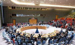 Vista del Consejo de Seguridad de la ONU mientras los miembros votan a favor del proyecto de resolución sobre la situación en Gaza.