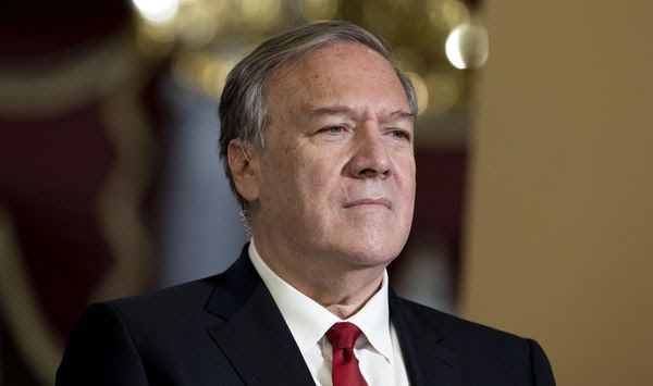 Former Secretary of State Mike Pompeo waits for a television interview at the Capitol in Washington on Nov. 7, 2023. (AP Photo/Amanda Andrade-Rhoades, File)