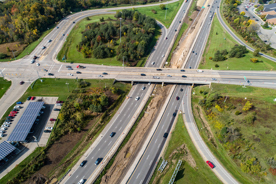 Traffic on East Beltline at I-96/I-196 in Grand Rapids.