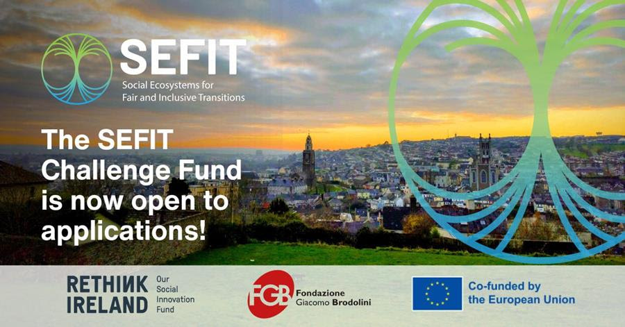 A photo of Cork City at sunset with text reading: The SEFIT Challenge Fund is now open to applications!
