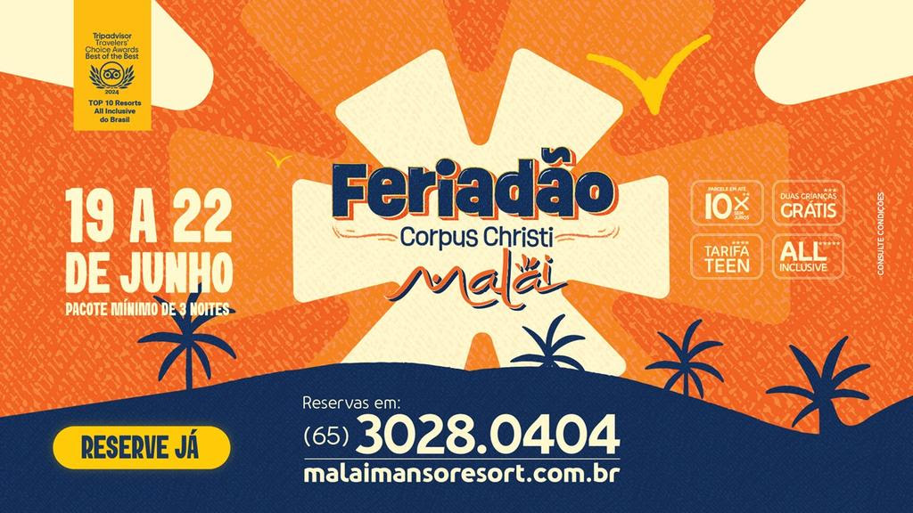 Feriadão de Corpus Christi no Malai Manso (Divulgação) Feriadão de Corpus Christi no Malai Manso (Divulgação)