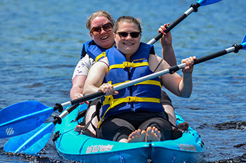 Women kayaking at Van Riper State Park