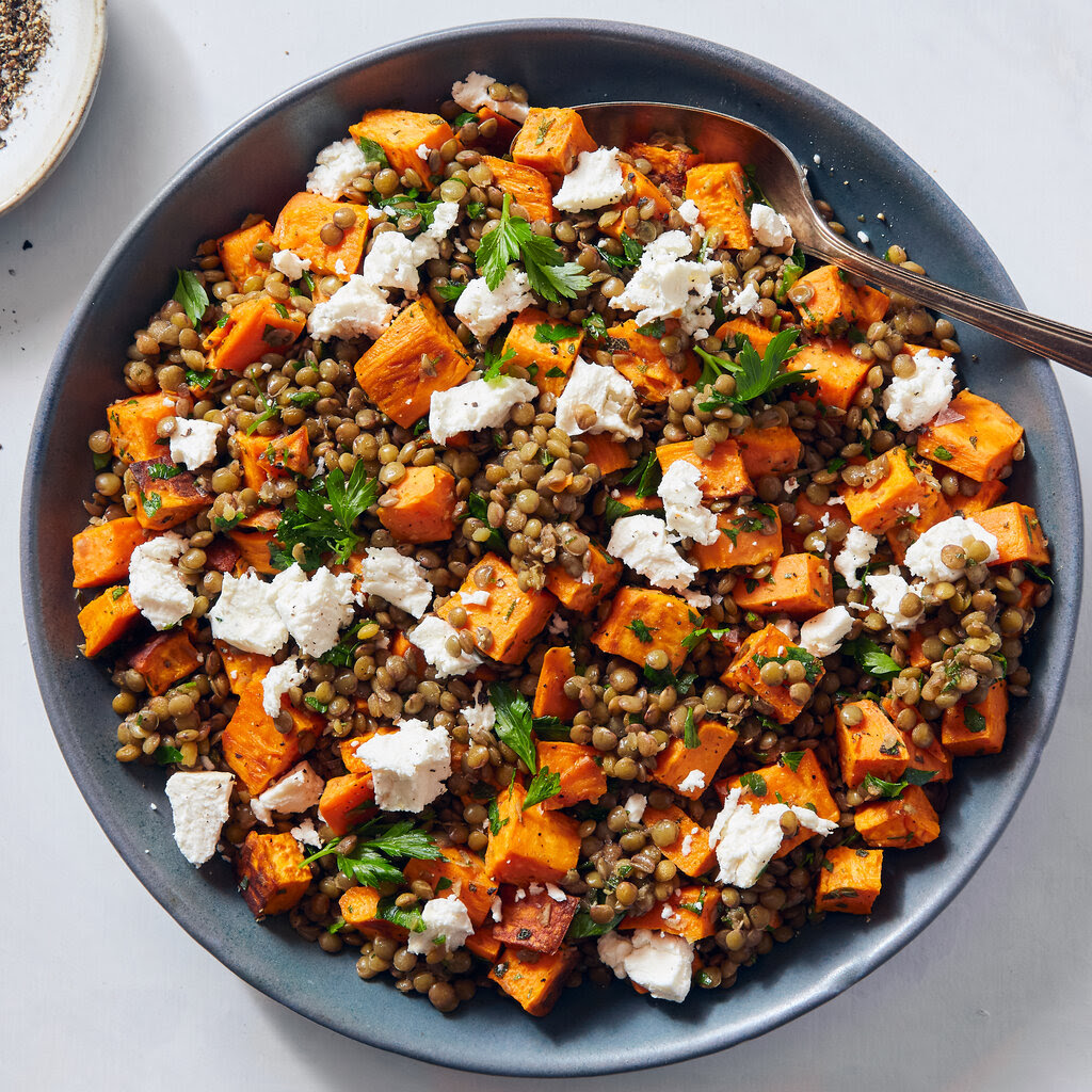 lentil and sweet potato salad.