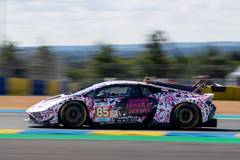 Detalhe do Lamborghini Huracan LMGT3 Evo2 da equipe Iron Dames em Le Mans (Laurent Cartalade/ACO)