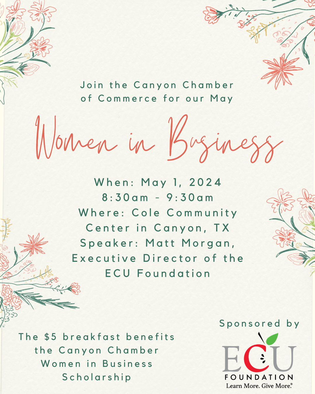 May Women in Business Breakfast @ May Women in Business Breakfast | Canyon | Texas | United States