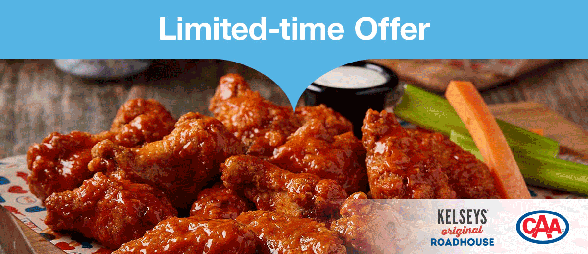 CAA South Central Ontario Members - Free 10-piece Chicken Wings w/ Purchase of any Beverage (July 29 ONLY)