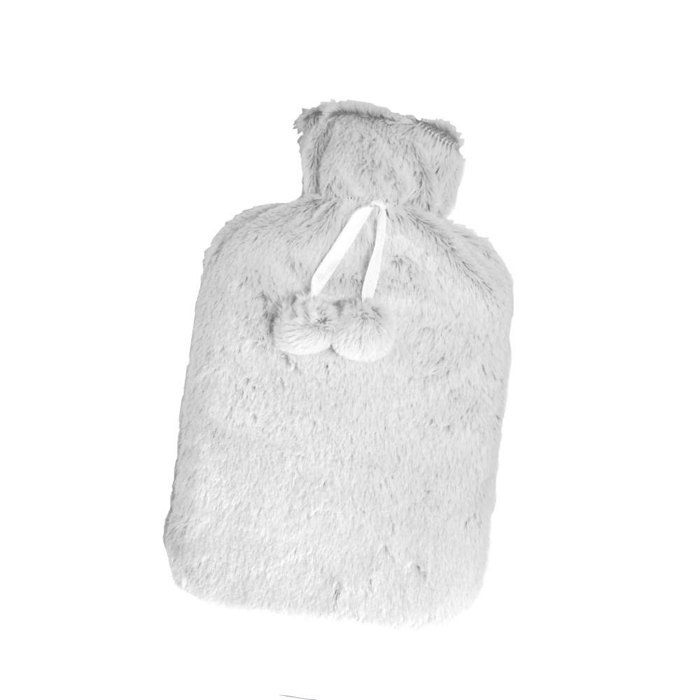 Image of De Vielle Luxury Grey Fur Covered Hot Water Bottle