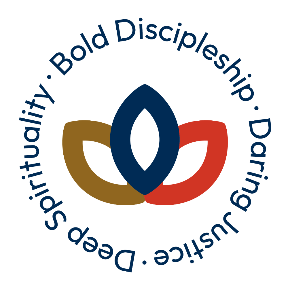Call and Vision logo: Deep Spirituality - Bold Discipleship - Daring Justice