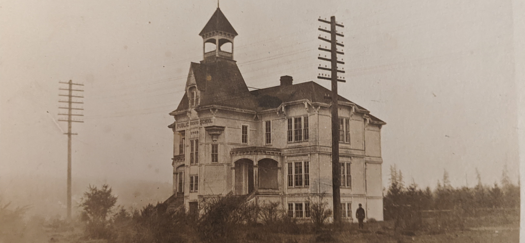 A historic photograph of the Oswego School