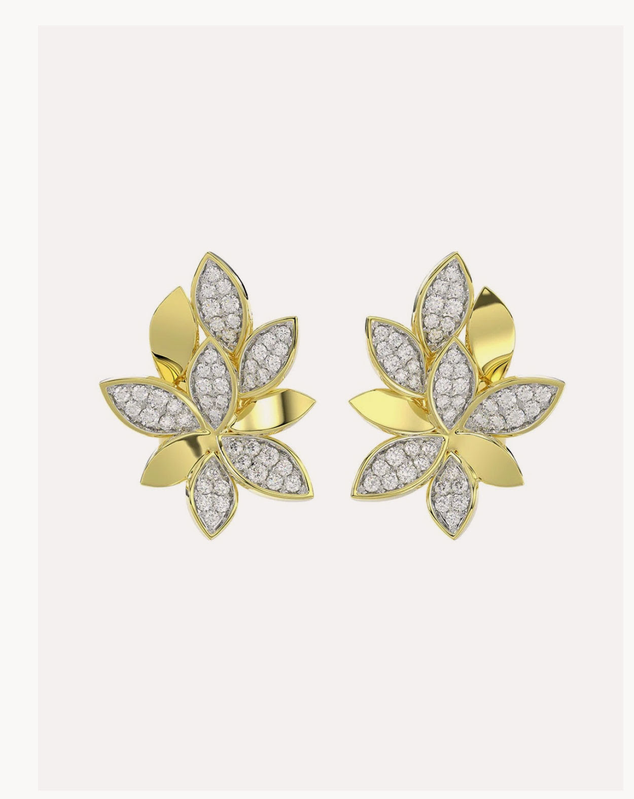 Wild Flower Yellow Gold Earrings