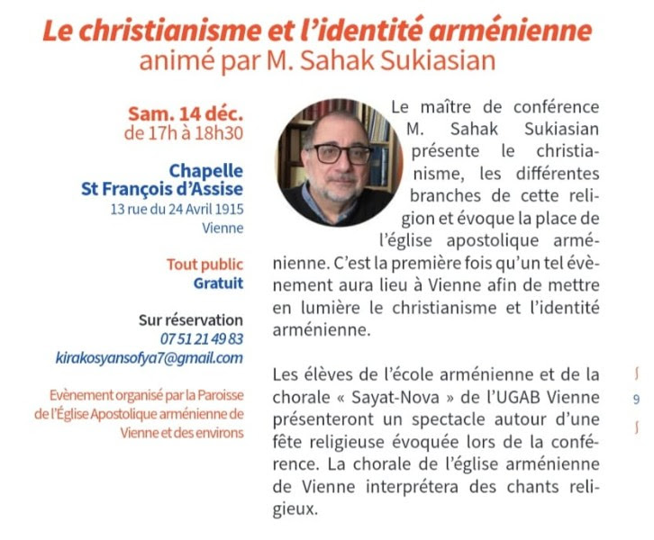 Le christianisme et l'identité arménienne animé par Monsieur Sahak Sukiasian