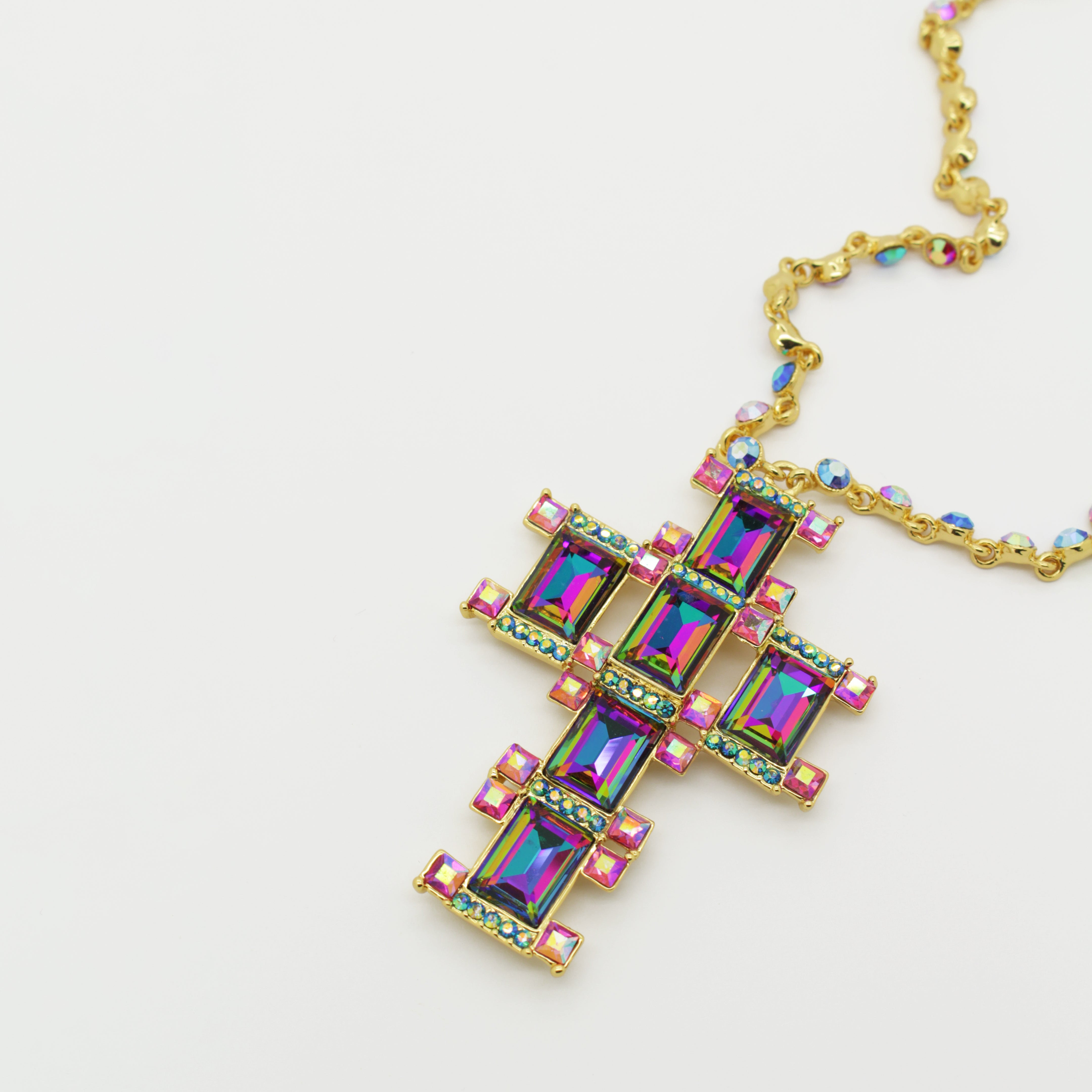 Image of Art Deco Cross Necklace