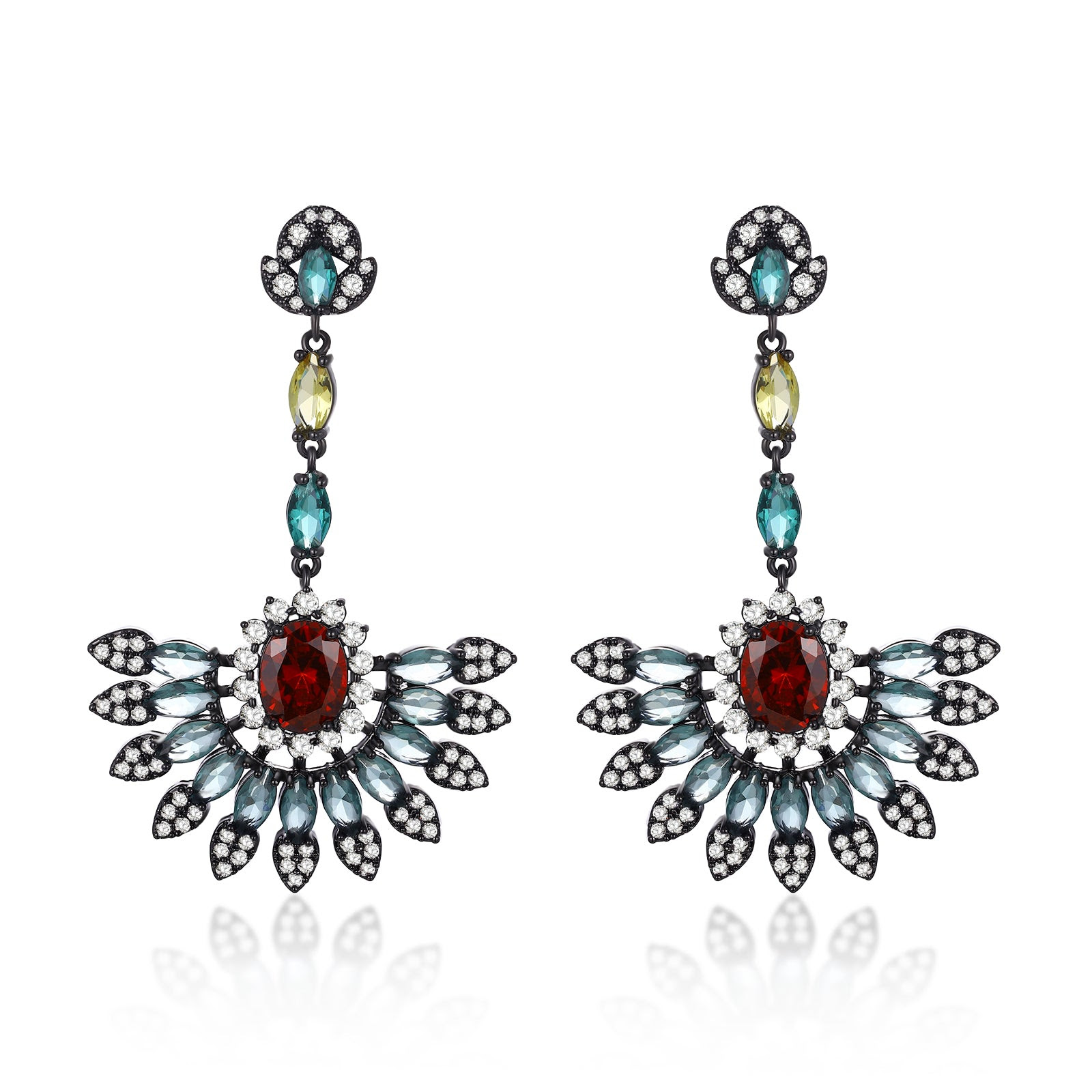 Image of Crystal Fan Drop Earrings