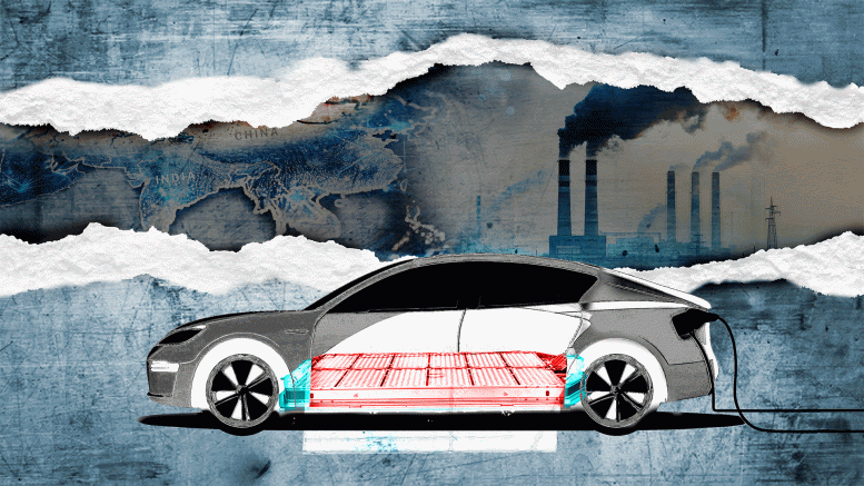 Battery Emissions Electric Vehicle Illustration