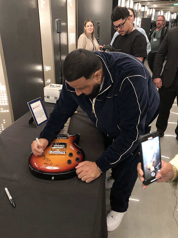 DJ Khaled’s Gibson Les Paul Studio guitar donated by Gibson Gives and signed DJ Khaled