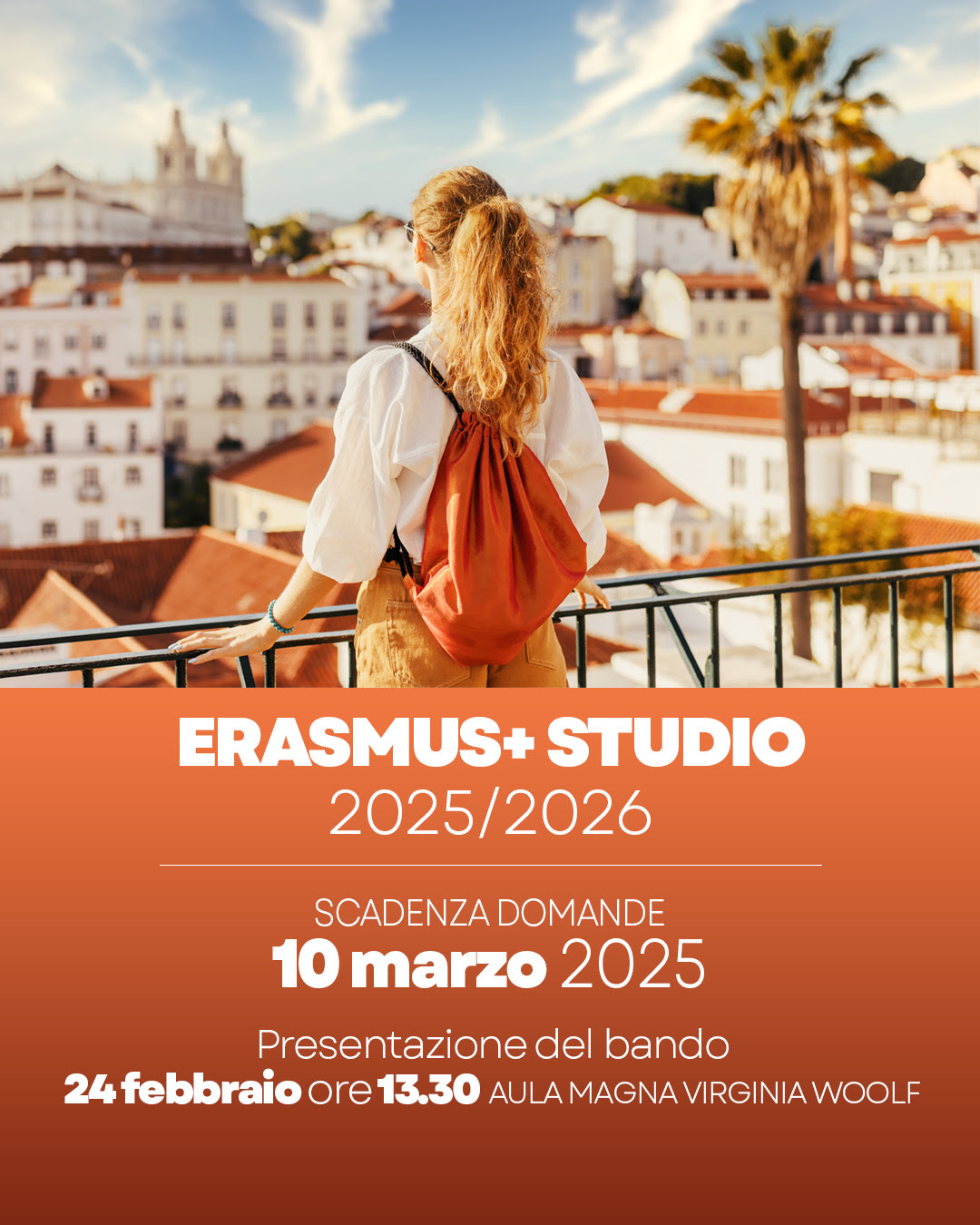 Bando Mobilità ERASMUS+ per studio anno accademico 2025/2026 - candidature entro il 10 marzo 2025