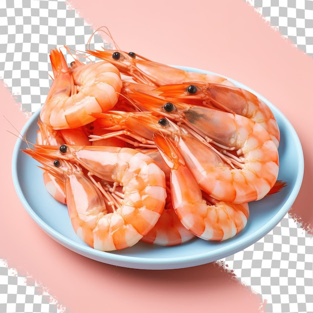 transparent background with fresh shrimp isolated