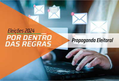 Imagem de um megafone e o texto Eleições 2024 - Por Dentro das Regras - Propaganda Eleitoral