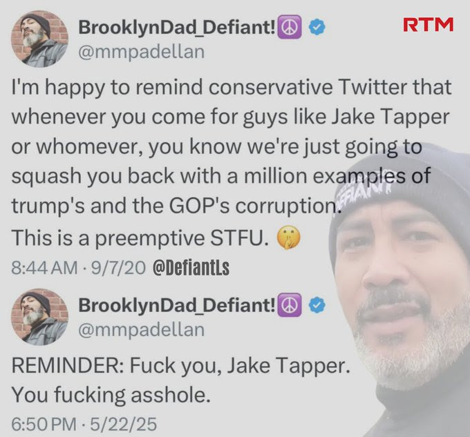 Hypocrite Brooklyn Dad for loving then hating Jake Tapper.