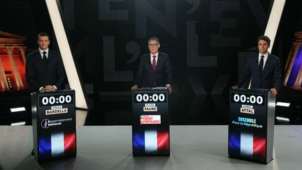 Législatives 2024 : les séquences à retenir du débat entre Gabriel Attal, Jordan Bardella et Olivier Faure, sur France 2