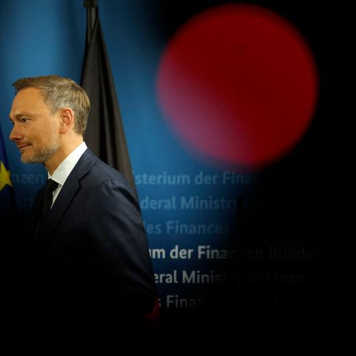 (FILES) German Finance Minister Christian Lindner gives a press statement on the effects of Germany's top court ruling that blew a massive hole in the country's finances, at the Finance Ministry in Berlin on November 23, 2023. Germany's Chancellor Olaf Scholz fired his rebellious finance minister Christian Lindner on November 6, 2024. The move came amid a tense row threatening the three-party coalition government between Scholz's Social Democrats, Linder's Free Democrats and the Greens. (Photo by Odd ANDERSEN / AFP)