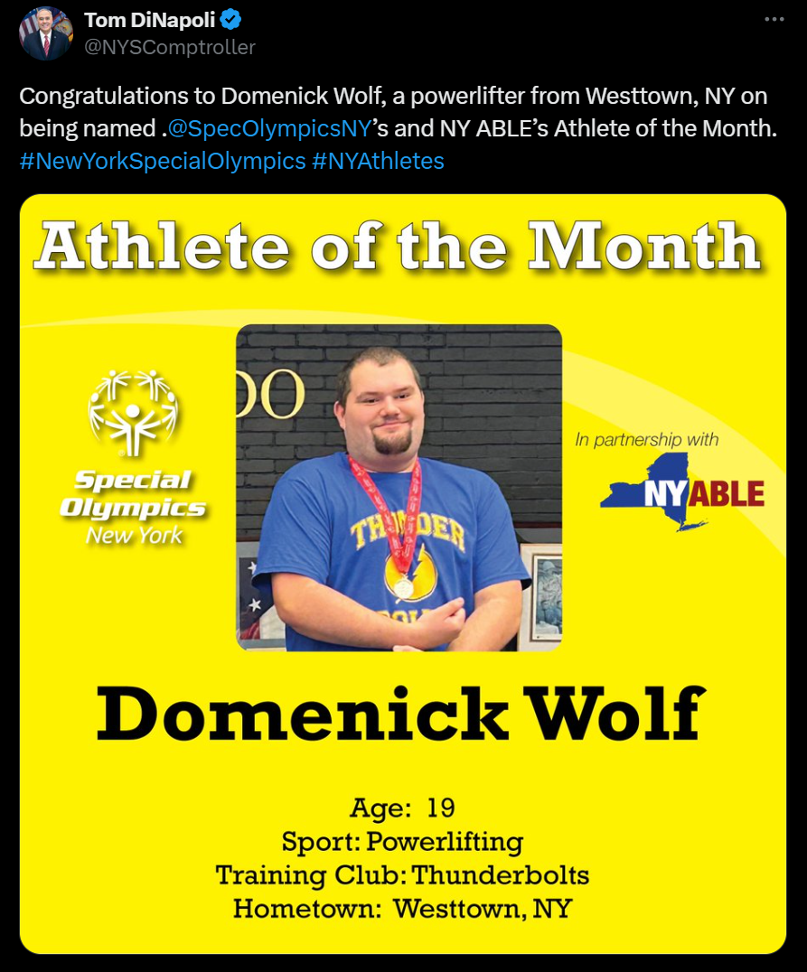 Special Olympics Athlete of the Month